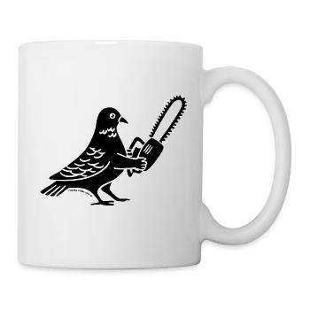 Cursed Pigeon Design – Dark Humor Bird Artwork  - Tasse - Weiß - Rechts