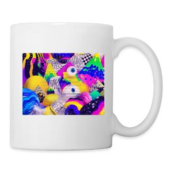 Illustration de géométrie psychédélique colorée - Mug blanc - blanc - Droite