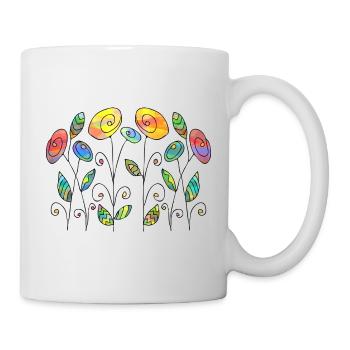 Fleur - Mug blanc - blanc - Droite