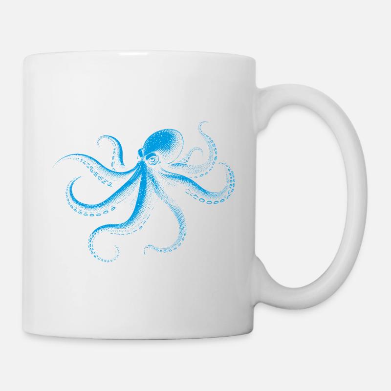 Pieuvre en Monochrome - Mug blanc - blanc