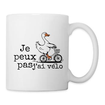 Duck dich auf ein Fahrrad, ich kann kein Fahrrad haben - Tasse - Weiß - Rechts