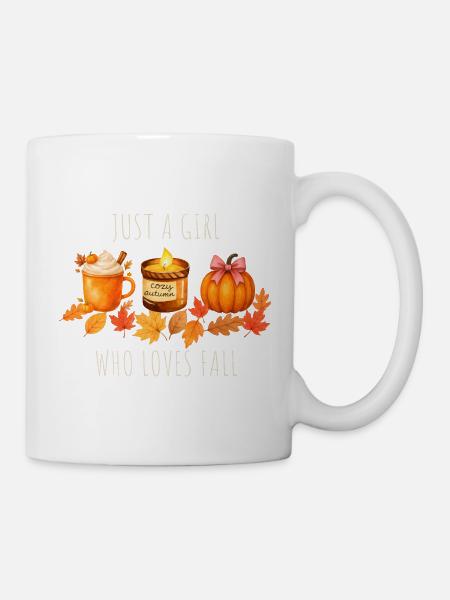 Nur ein Mädchen das Herbst liebt - Tasse - Weiß