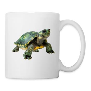 Green Yellow Turtle Pattern - Mug - white - Right