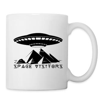 Les visiteurs et les pyramides noires - Mug blanc - blanc - Droite