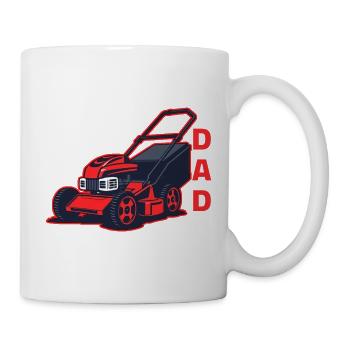 Rasenmäher Vater  - Tasse - Weiß - Rechts