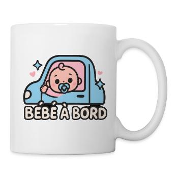 Bébé à bord pastel en voiture - Mug blanc - blanc - Droite