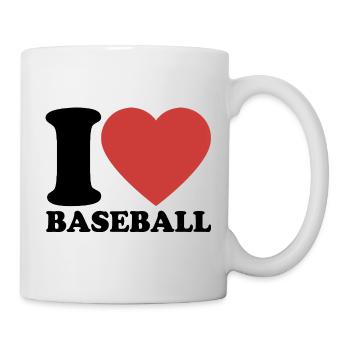 J’aime le baseball - Coeur - Sports - Mug blanc - blanc - Droite