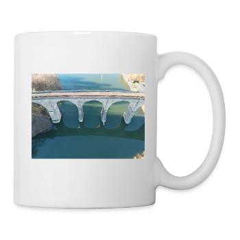 Brückenbogen über stiller Fluss Viadukt Herdecke  - Tasse - Weiß - Rechts