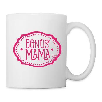 Bonus Mama Stiefmutter Geschenk Stiefmama pink - Tasse - Weiß - Rechts