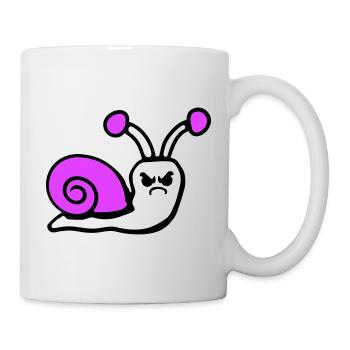 Snail angry angry angry unhappy upset - Mug - white - Right