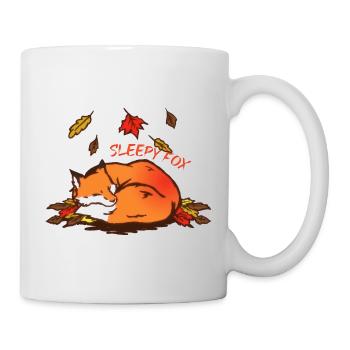 Schlafender Fuchs Herbsttraum Sleepy Fox - Tasse - Weiß - Rechts