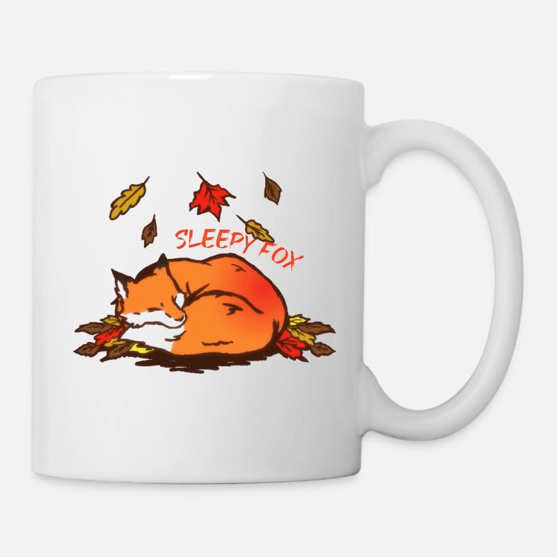 Schlafender Fuchs Herbsttraum Sleepy Fox - Tasse - Weiß