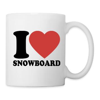 I Love Snowboard - Heart - Winter Sports - Mug - white - Right