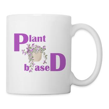 Plant Based – Pinkes Design Topfpflanze - Tasse - Weiß - Rechts