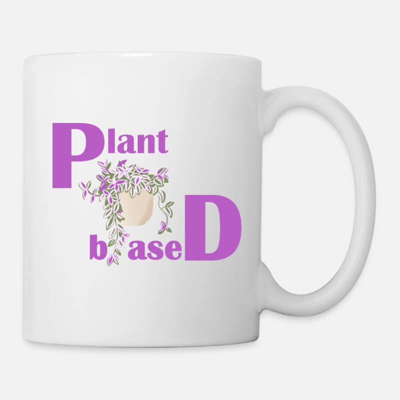 Plant Based – Pinkes Design Topfpflanze - Tasse - Weiß