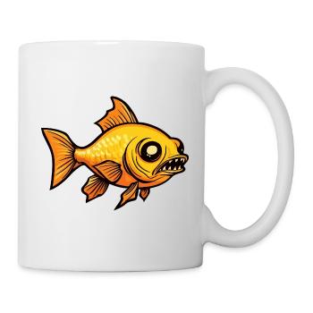 Poisson rouge Halloween Bande dessinée Zombie - Mug blanc - blanc - Droite