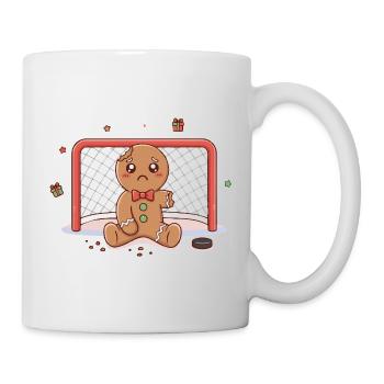 Funny Christmas Hockey Cartoon - Tasse - Weiß - Rechts