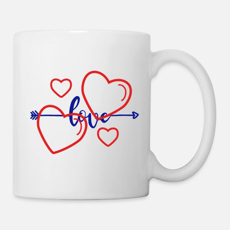Cœur et amour - Mug blanc - blanc
