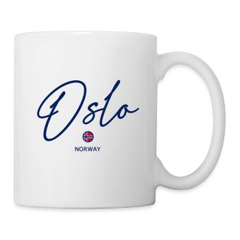 Oslo - Norway Flag - Lettering - Norge - Norwegen - Mug - white - Right