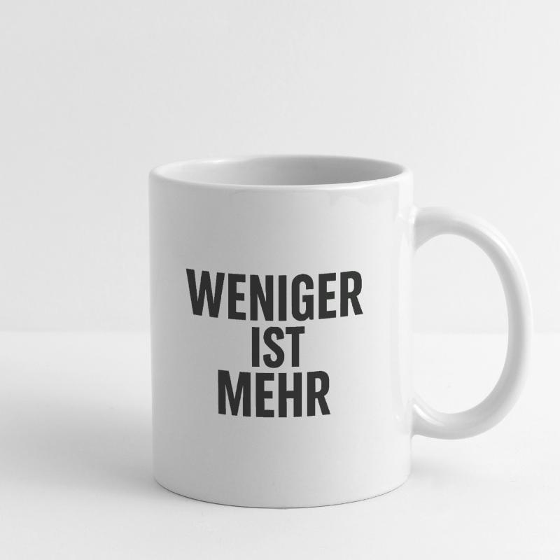 Moins c’est plus de conception typographique Mug blanc