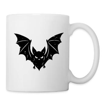 Nachtfledermaus Silhouette Halloween - Tasse - Weiß - Rechts