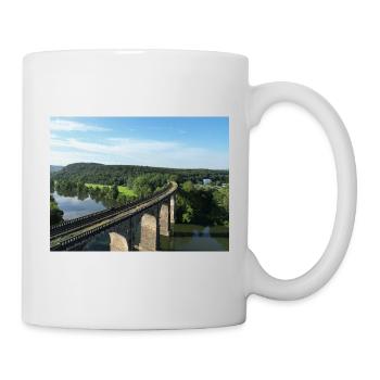 Eisenbahnbrück grünen Flusstal Herdecke Viadukt - Tasse - Weiß - Rechts