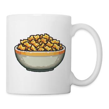 Popcorn-Schale Pixelkunst - Tasse - Weiß - Rechts