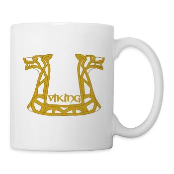 Goldener Wikinger-Drache - Tasse - Weiß - Rechts