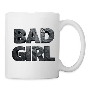 Bad Girl – Glatter Stein - Tasse - Weiß - Rechts