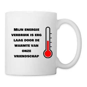 Low energy consumption through friendship - Mug - white - Right