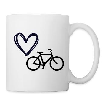 Vélo amour design avec cœur et vélo - Mug blanc - blanc - Droite