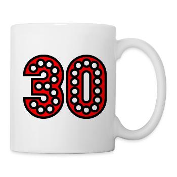 30. 30 YEARS. 30th ANNIVERSARY. 30 YEARS ANNIVERSARY. - Mug - white - Right