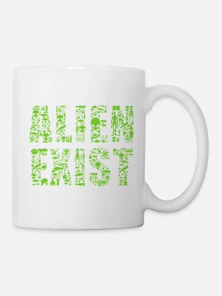 Alien existiert UFO Sci-Fi Shirt - Tasse - Weiß