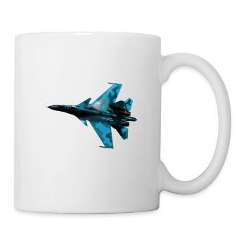 Blue Camouflage Fighter Jet - Mug - white - Right