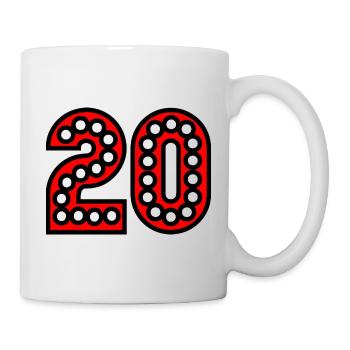 20. 20th ANNIVERSARY. 20 YEARS ANNIVERSARY. 20 YEARS. - Mug - white - Right