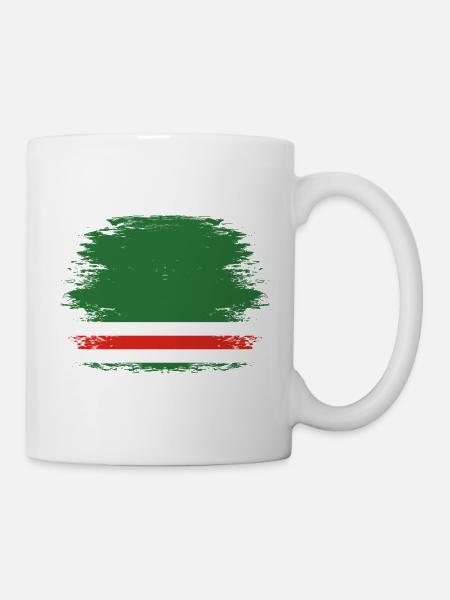 Tschetschenien Flagge used - Tasse - Weiß