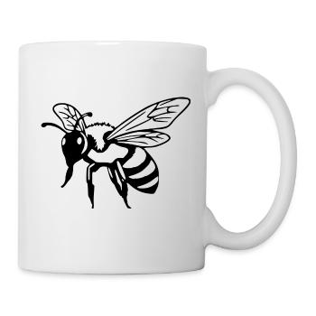 Biene schwarz schwarze Biene - Tasse - Weiß - Rechts