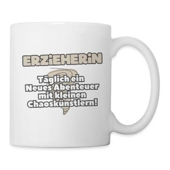 Erzieherin Alltagsabenteuer mit Chaoskünstlern - Tasse - Weiß - Rechts