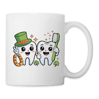 Lustiger Zahnarzt St. Patricks Tag - Tasse - Weiß - Rechts
