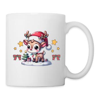 Lustiges Rentier Design für Fest der Liebe - Tasse - Weiß - Rechts