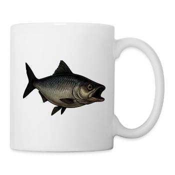 Stilvoller Fisch mit Offenem Maul - Tasse - Weiß - Rechts