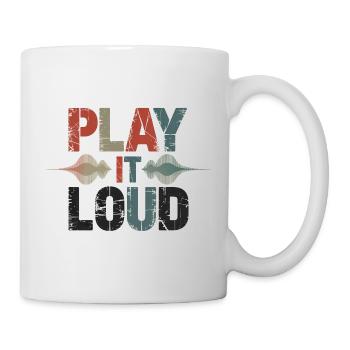 Retro Grunge – Play It Loud - Tasse - Weiß - Rechts