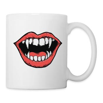 bouche de vampire, dents pointues, morsure - Mug blanc - blanc - Droite