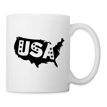 USA Silhouette in Black with Star Accent - Mug - white - Right
