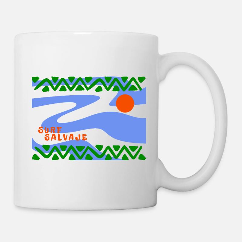 Surf Salvaje Psychedelische Wellen - Tasse - Weiß
