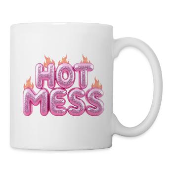 Hot Mess Pink 3D Bubble Typography - Mug - white - Right