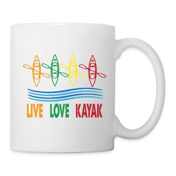 Live Love Kayak Kayaking Kayaking Canoe Kayak - Mug - white - Right