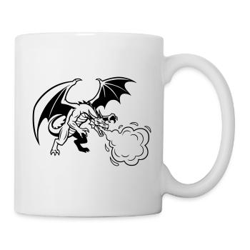 Drache_Drachen_Feuer_Gaming_Vektor - Mug - white - Right