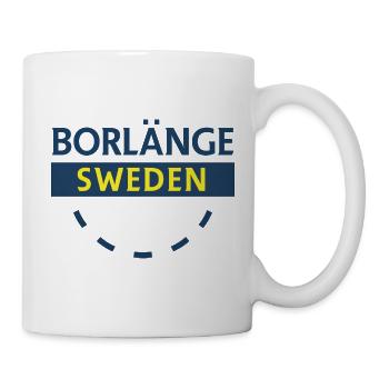 Borlänge Schweden Logo in Blau und Gelb - Tasse - Weiß - Rechts