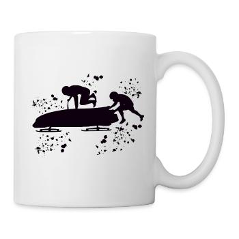Bobfahrer Bobschlitten Zweierbob - Tasse - Weiß - Rechts